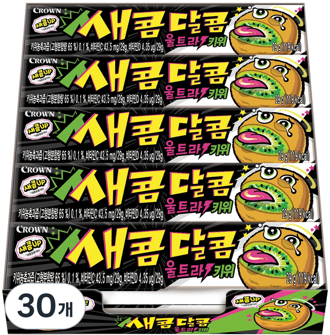 크라운 쌔콤달콤 울트라 키위, 29g, 30개