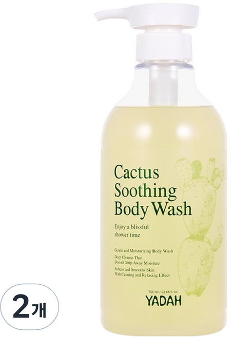 야다 선인장 수딩 바디워시, 2개, 700ml
