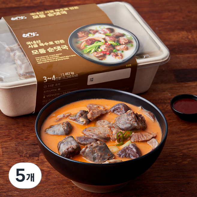 려강 모듬 순댓국, 1.462kg, 5개