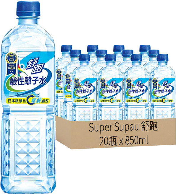 Super Supau 舒跑 鹼性離子水, 850ml, 20瓶