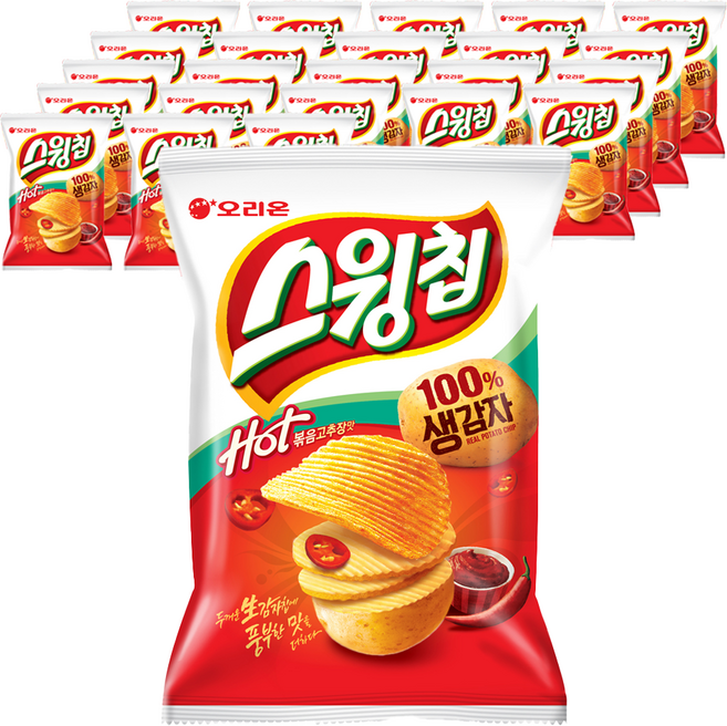 스윙칩 핫 볶음고추장맛, 60g, 24개