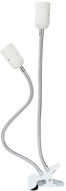 夾式植物燈 E27 LED燈 雙頭, 白色