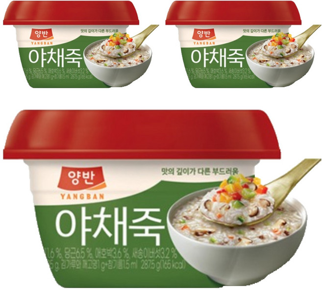 양반 야채죽, 287.5g, 3개
