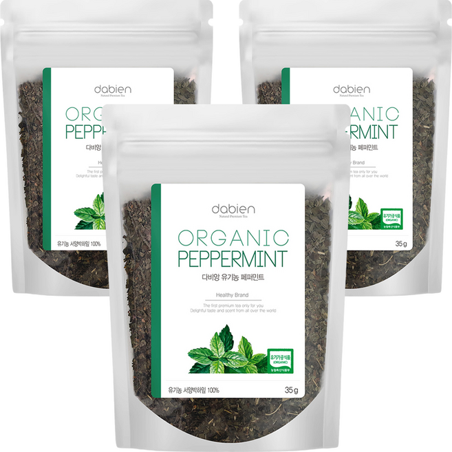 다비앙 유기농 페퍼민트 침출차 리필, 35g, 3개, 1개입