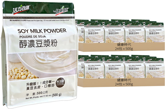 健康時代 醇濃豆漿粉, 500g, 48包