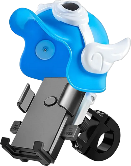 Kozaki 神崎家居 遮陽擋雨自動夾緊機車手機支架, 藍色, MHM7