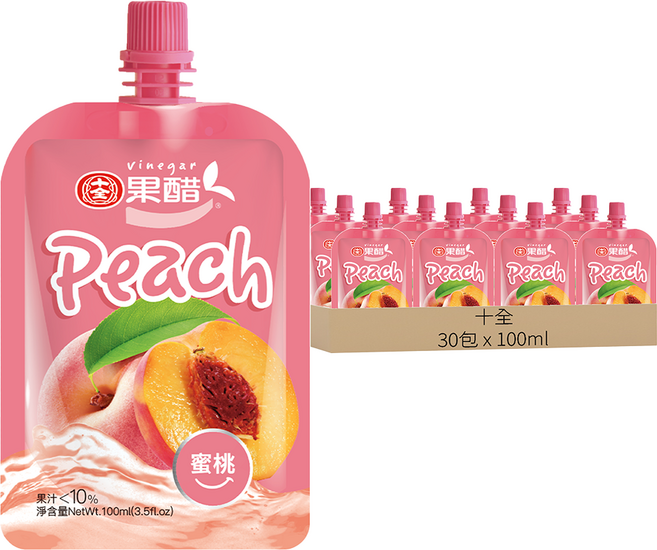 十全 蜜桃醋飲料, 100ml, 30包