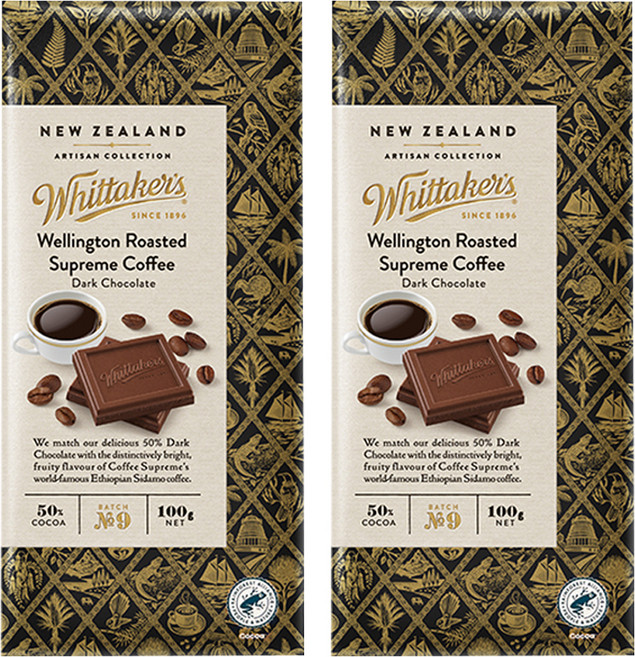 휘태커스 웰링턴 슈프림 커피 다크초콜릿, 100g, 2개