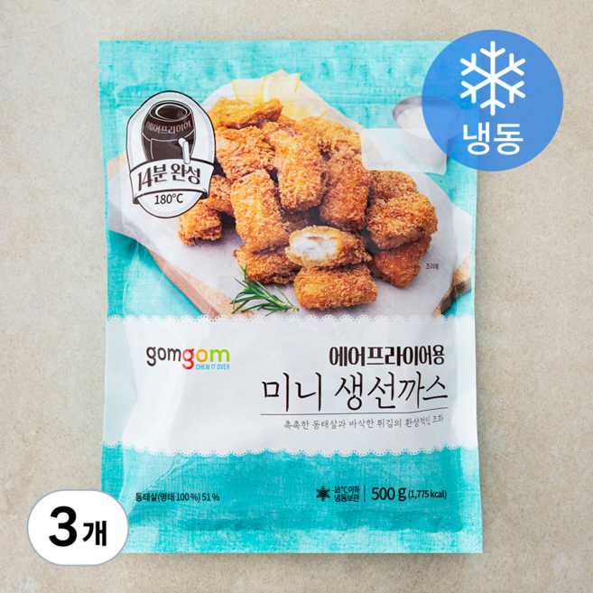 곰곰 에어프라이어용 미니 생선까스 (냉동), 500g, 3개