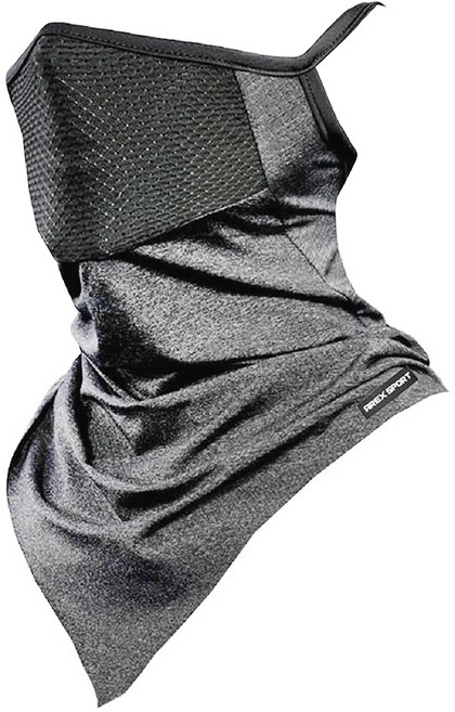 AREX SPORT 戶外騎行防曬面罩親膚冰絲網眼護臉遮頸三角巾 可掛耳 AS-3492 岩石灰, 1條