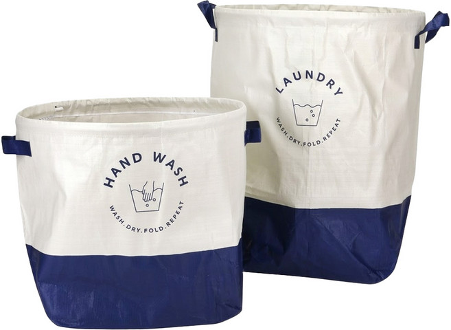 Dailylike 洗衣籃組, 藍色+米色