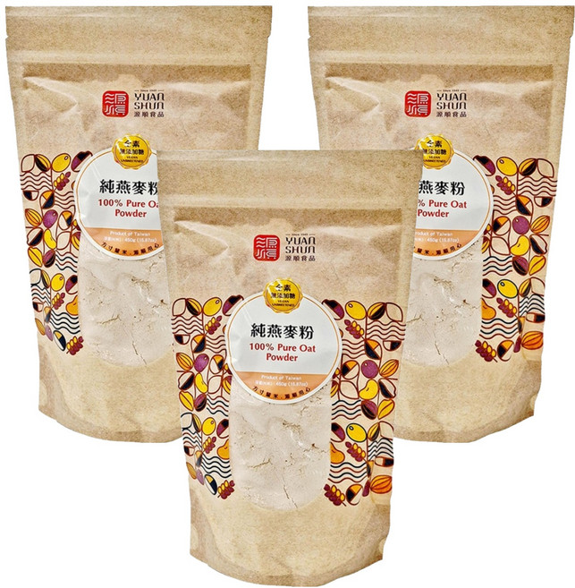 源順食品 純燕麥粉, 450g, 1入, 3包