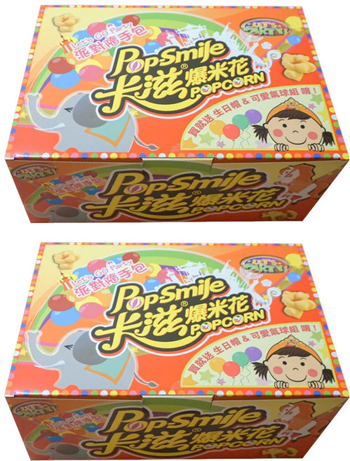 Pop-Smile 卡滋 爆米花派對箱 附生日帽 + 可愛氣球組 30包, 360g, 2盒