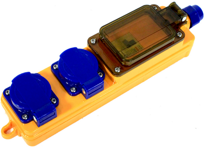 원스탑 방우형 고용량 산업용 2구 멀티콘센트 SE-EL162, 1개, 혼합색상