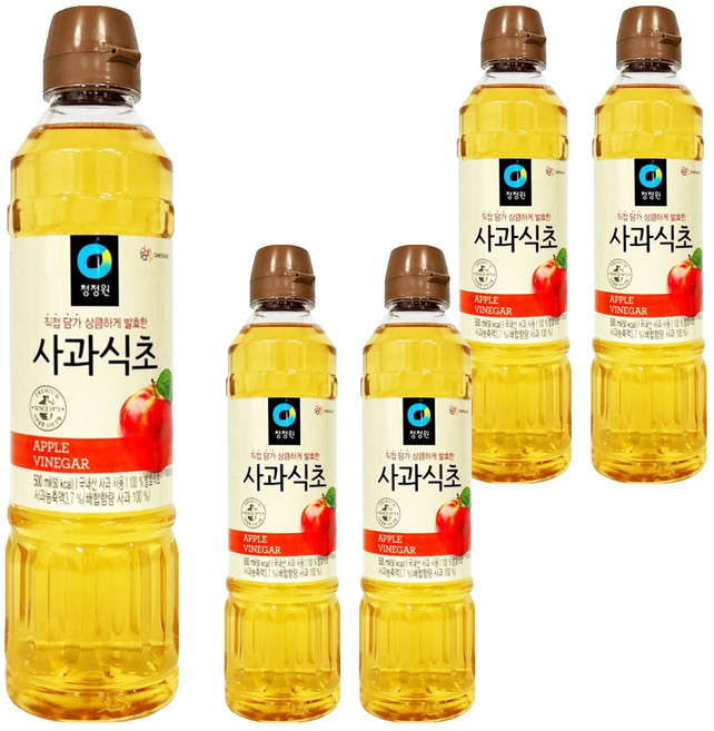 清淨園 韓國蘋果醋 料理用 500ml, 5瓶