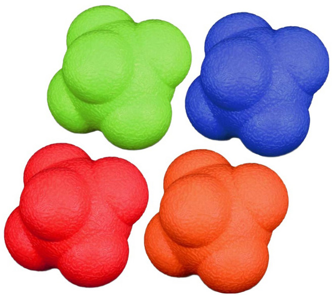 AD-ROCKET 反應訓練球 4件組 橡膠材質 重量:58g/個, 藍色 + 綠色 + 紅色 + 橘色, 1組