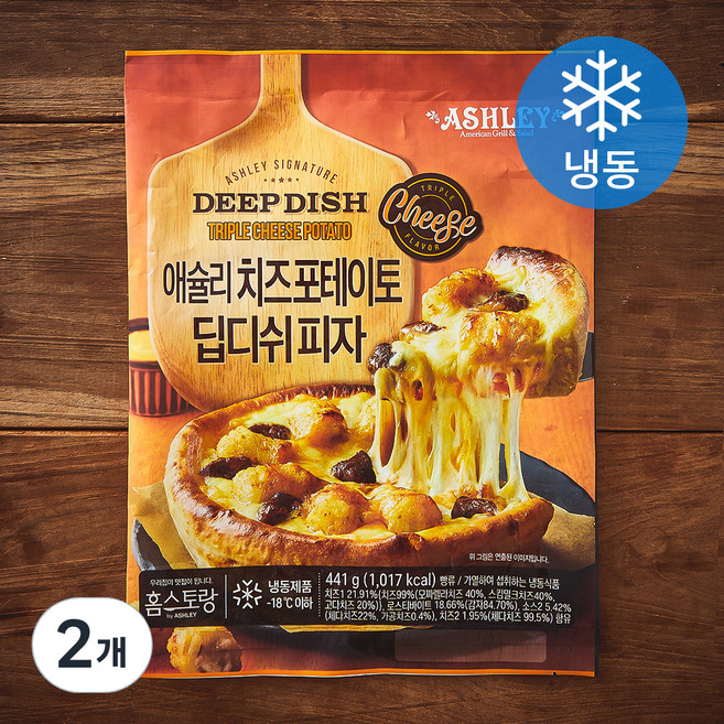 애슐리 치즈 포테이토 딥디쉬피자 (냉동), 441g, 1개, 2개