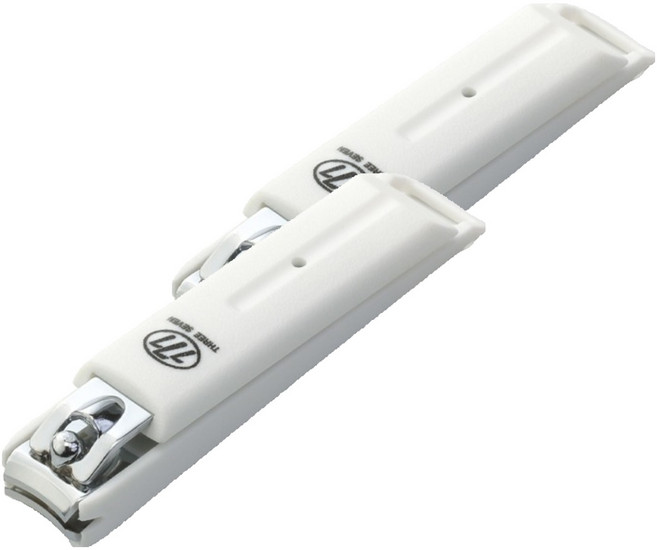 777 루이본 모노톤 부드럽게 잘리는 튐방지 튼튼한 고급 손톱깎이, 화이트, 2개