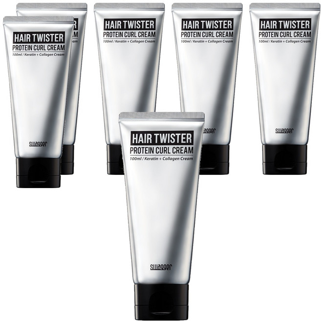 스웨거 헤어 트위스터 단백질 컬크림, 100ml, 6개