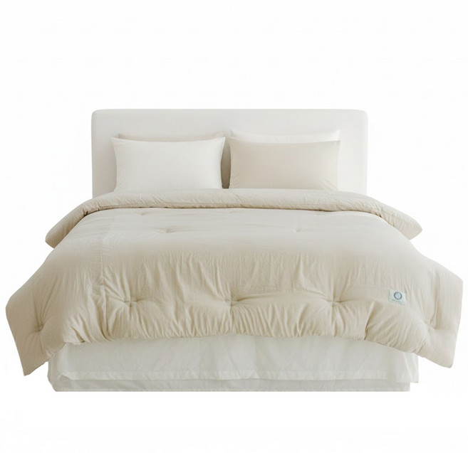 yesbedding 蓬鬆微水洗莫代爾薄被, 淺米色