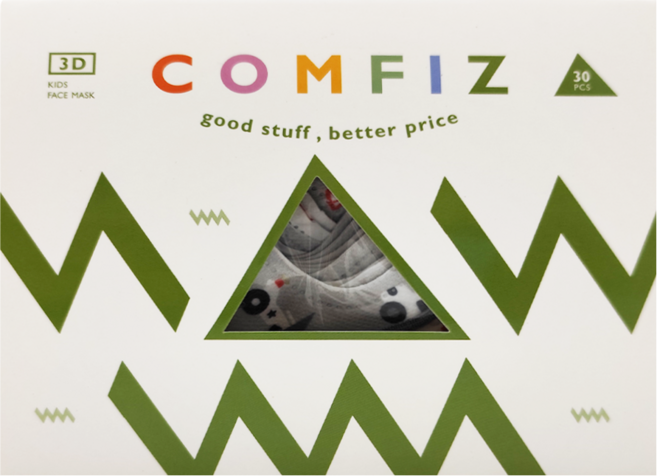 COMFIZ 康菲 兒童立體醫療口罩 7-12歲 我們的英雄 灰色 1盒 30片