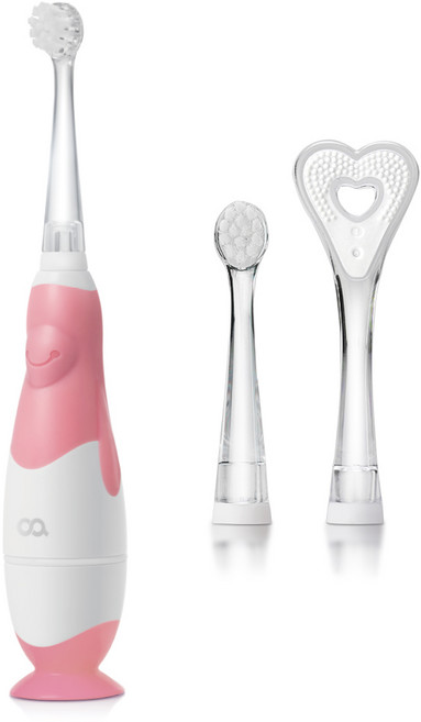오아 유아용 클린이펭귄 음파 전동칫솔, OOT-006, 핑크, 1개