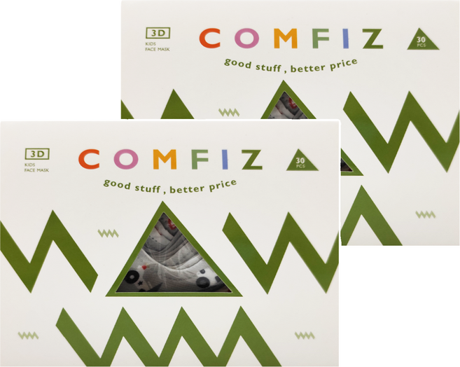 COMFIZ 康菲 兒童立體醫療口罩 7-12歲 我們的英雄 灰色 1盒 30片, 2盒