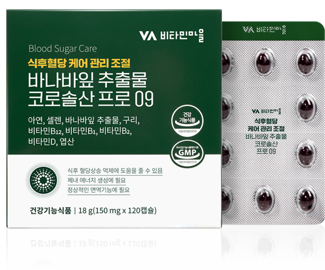 비타민마을 식후 혈당관리 바나바잎 추출물 코로솔산 프로 09, 120정, 1개