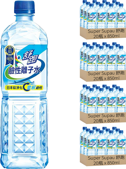 Super Supau 舒跑 鹼性離子水, 850ml, 80瓶