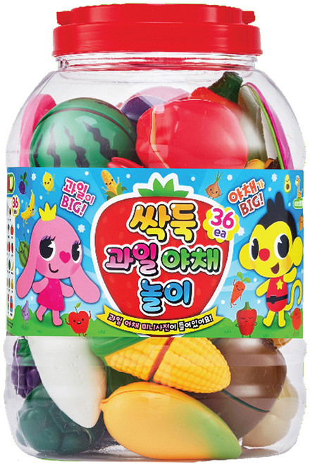 키즈팡팡 싹뚝과일 야채썰기 36종 소꿉놀이세트, 혼합 색상, 1개