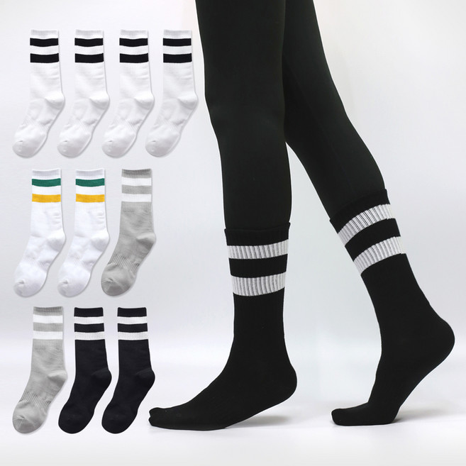 투투삭스 여성용 운동 레깅스 헬스 크루 장목 양말 10켤레