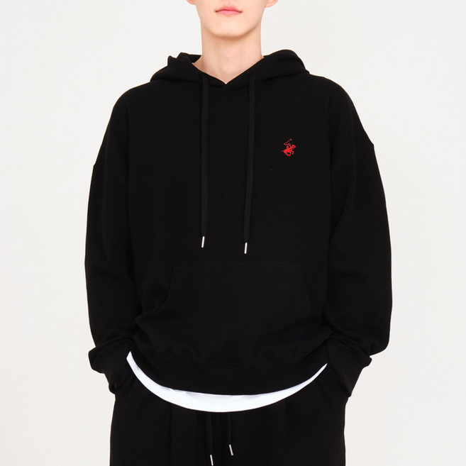 비버리힐스폴로클럽 남여공용 데일리 오버핏 자수로고 긴팔 후드티 CPG8T00