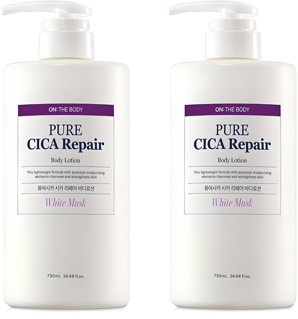 온더바디 퓨어시카 바디로션 화이트머스크향, 730ml, 2개
