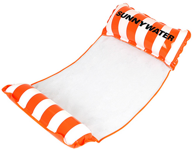 써니워터 스트라이프 해먹 성인용 튜브 132cm, 오렌지, 1개