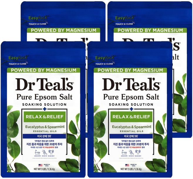 Dr.Tills 純瀉鹽浸泡液, 1.36kg, 4包