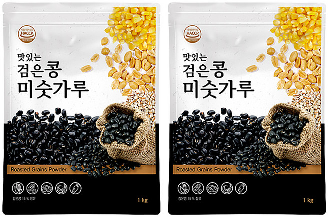 배대감 맛있는 검은콩미숫가루, 1kg, 2개
