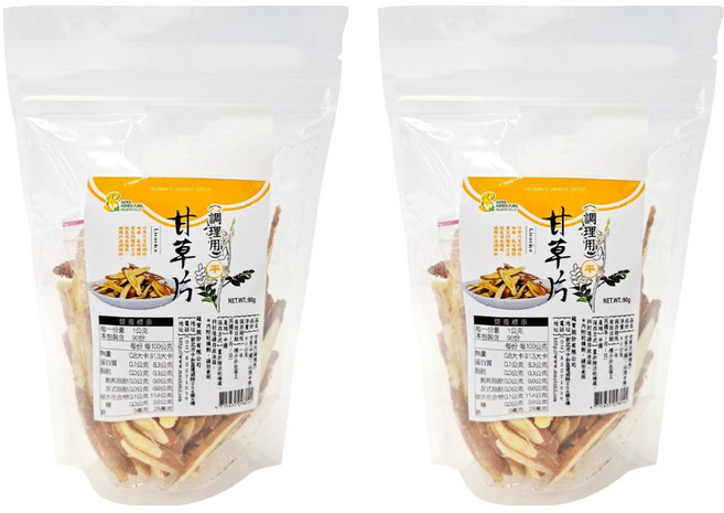 超賀 甘草片 調理用, 90g, 2包