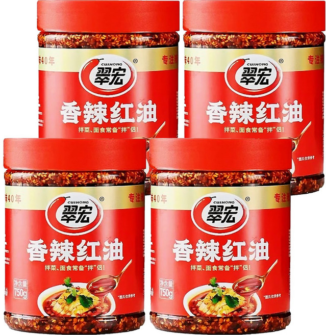 翠宏 香辣紅油, 750g, 4瓶