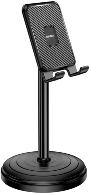 KAKUSIGA伸縮多角度手機/平板桌面支架 KSC-587 ABS+碳纖材質 總拉伸長度190mm, 黑色, 1個