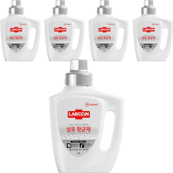 랩신 섬유항균제 파인향 본품, 3L, 5개
