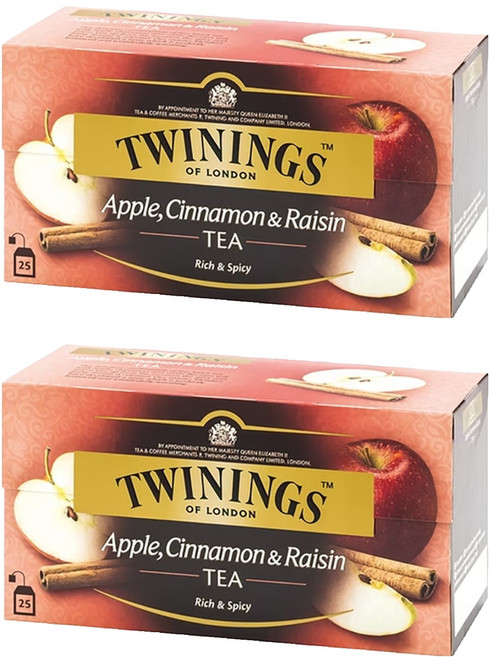TWININGS 唐寧茶 異國香蘋茶 蘋果、肉桂、葡萄乾 富有異國風味, 2g, 25包, 2盒