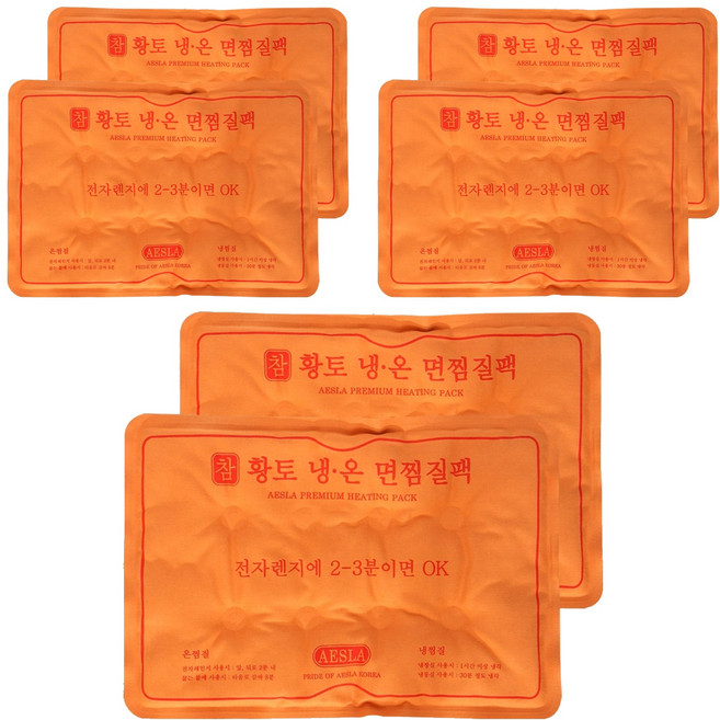 애슬라 참황토 냉온 면 찜질팩, 6개