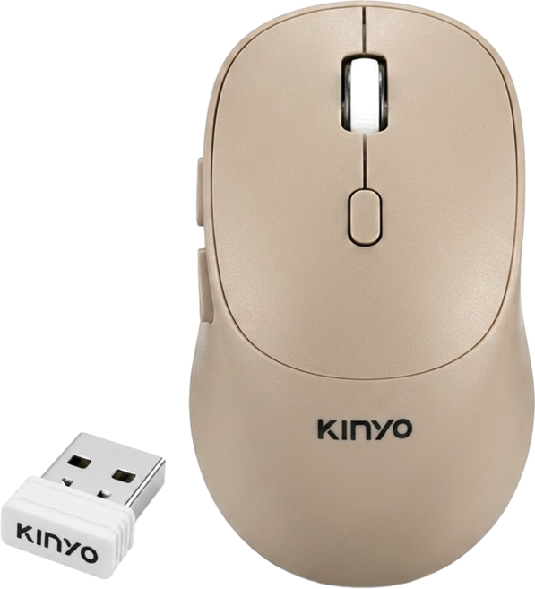Kinyo 藍牙無線雙模靜音滑鼠, GBM-1825, 奶茶色