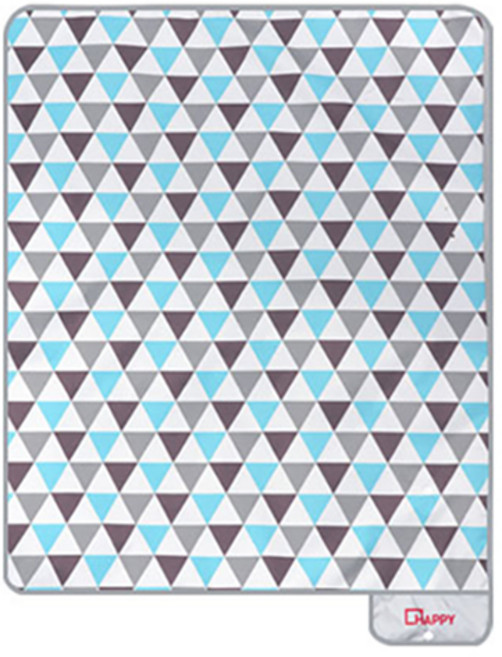 더해피 가방 일체형 양면방수 피크닉 매트 1인용, 북유럽 삼각 연하늘