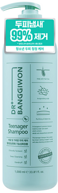 DR BANGGIWON 青少年頭皮護理洗髮精, 1L, 1瓶