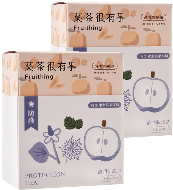 Fruithing 菓茶很有事 清潤防護茶, 7g, 2盒, 5包