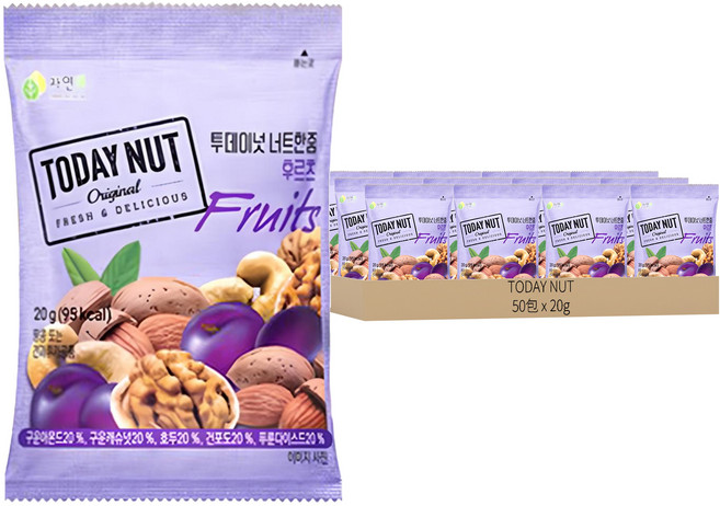 TODAY NUT 水果乾堅果隨身包, 50包, 20g
