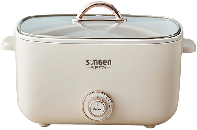 SOnGEn 松井 多功能美食芳饗電火鍋/料理鍋/電烤爐 SG-176HS W 228 x 176.5 x 189mm 米白, 1個