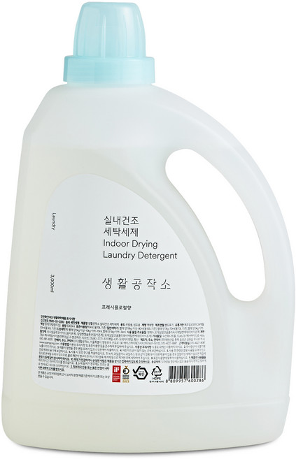 생활공작소 실내건조 프레시 플로럴 향 세탁세제 본품, 3L, 1개