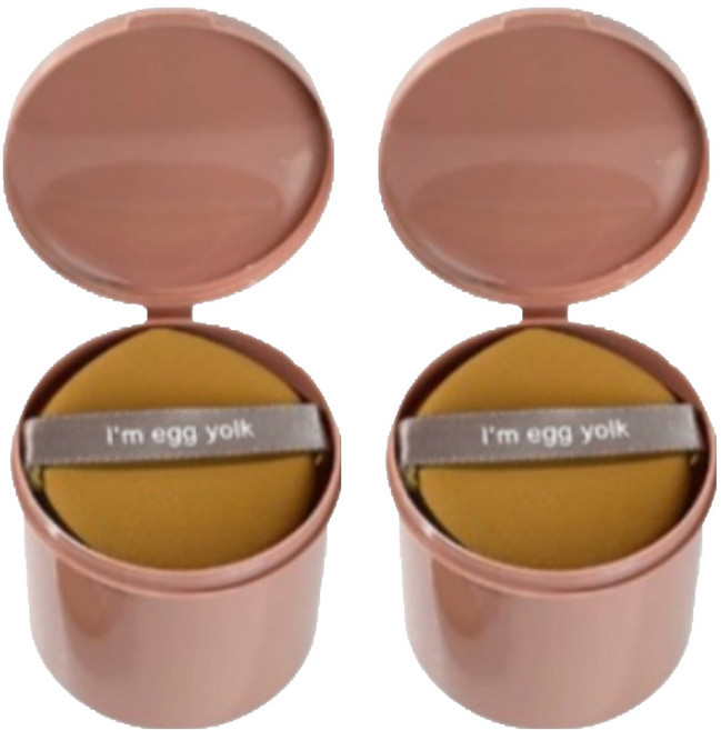 엘로브 물방울형 메이크업 파우더 화장 퍼프 7p + 케이스 세트, 2세트, 브라운